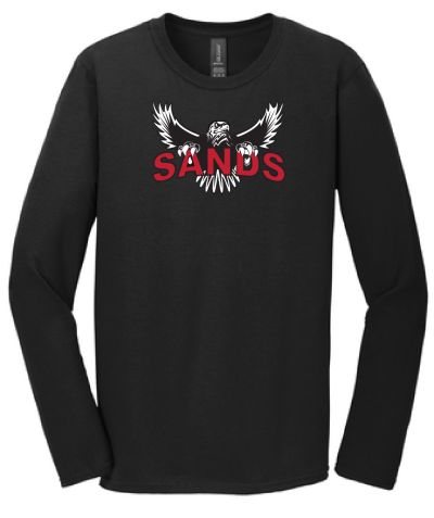 5400 SoftStyle Long Sleeve Tee - Sands w/Eagle logo